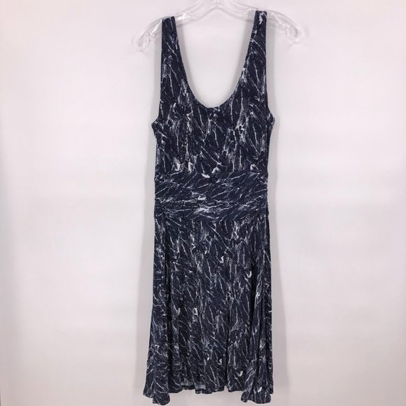 NWT 3 Dots navy white print knit dress - Picture 5 of 5